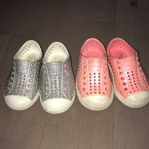 Lot of 2 Native Toddler Girl Size 6 Shoes